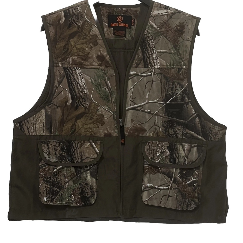 Game Winner Hunting‎ Padded Camo Vest Jacket Realtree Hardwoods AP Men XL/2XL